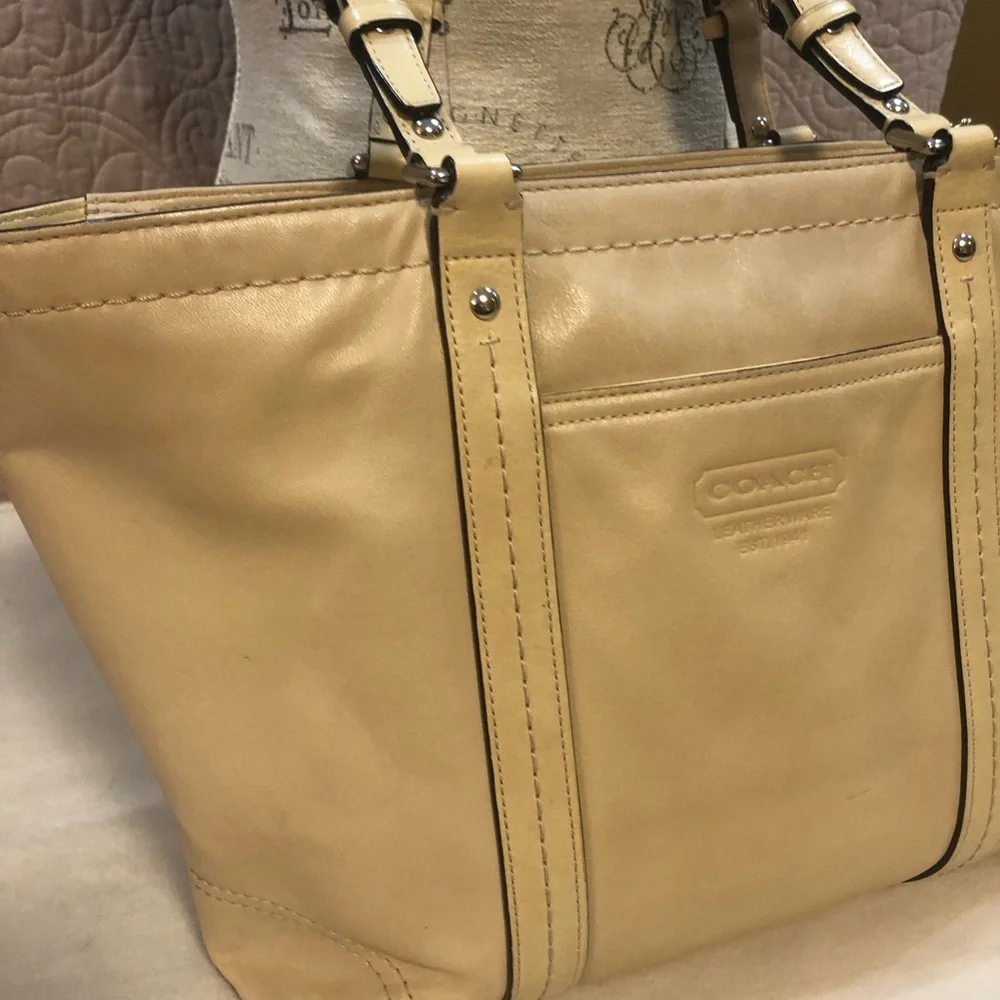 Coach Y2K Gallery tote Soft leather beige/Nude